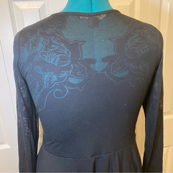 NWOT French Connection Stretch Black Long Sleeve Skater Dress Size 10 - Picture 7 of 16